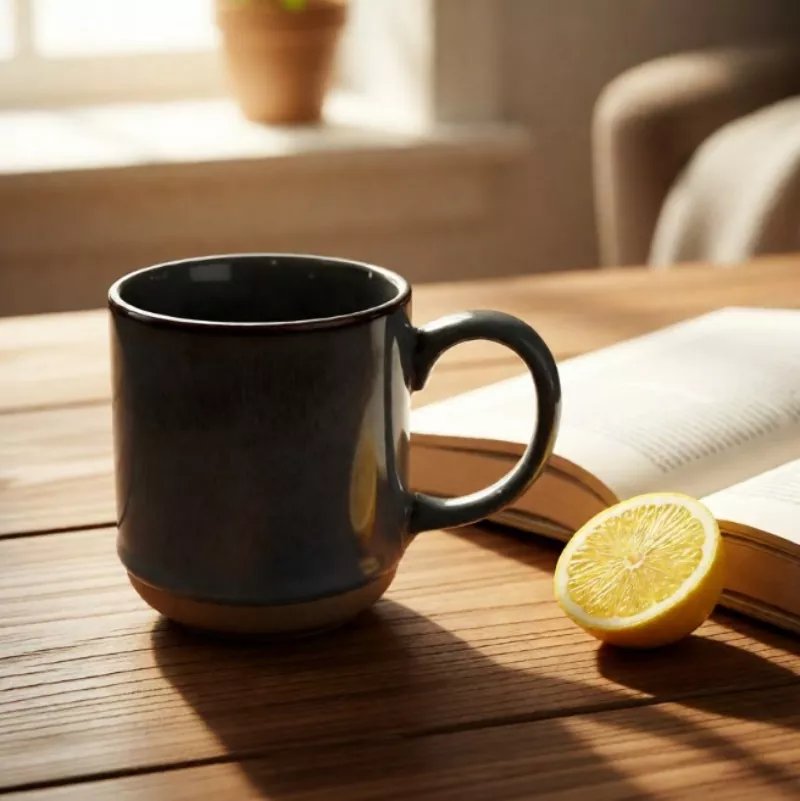 ແບບງ່າຍດາຍທີ່ທັນສະໄຫມ Ceramic Travel Mug ສີຂີ້ເຖົ່າ